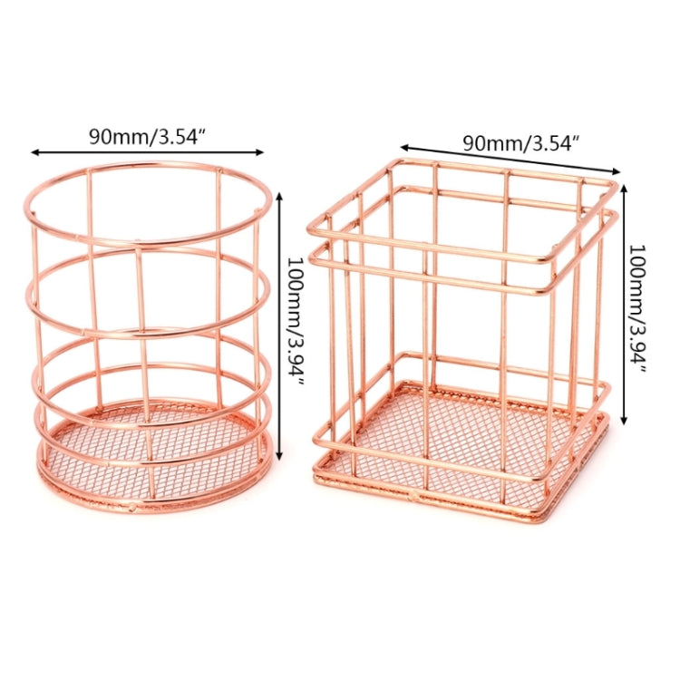 Scatola portapenne in metallo oro rosa, custodia in ferro, cestino per ricezione, cancelleria per ufficio, forniture per scrivania scolastica