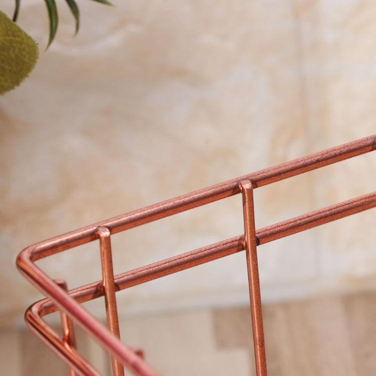 Scatola portapenne in metallo oro rosa, custodia in ferro, cestino per ricezione, cancelleria per ufficio, forniture per scrivania scolastica