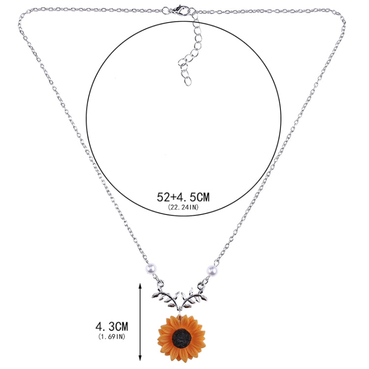Delicata collana con ciondolo girasole Collana da donna con perle imitazione creativa
