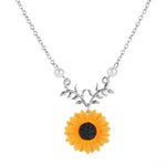 Delicata collana con ciondolo girasole Collana da donna con perle imitazione creativa