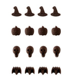 Set da 3 stampi per cioccolato per cartoni animati di Halloween, Skull Shape, Pumpkin Head Shape, Wizard Hat Shape, Bat Shape