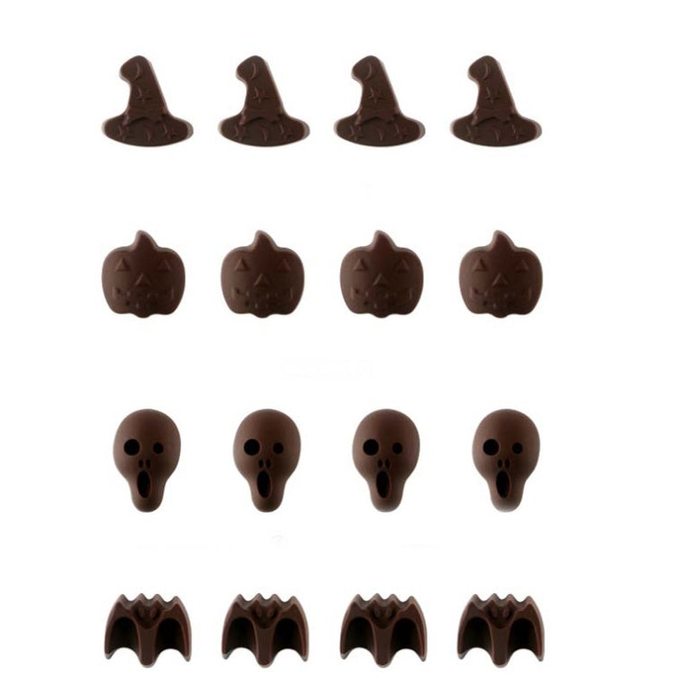 Set da 3 stampi per cioccolato per cartoni animati di Halloween, Skull Shape, Pumpkin Head Shape, Wizard Hat Shape, Bat Shape
