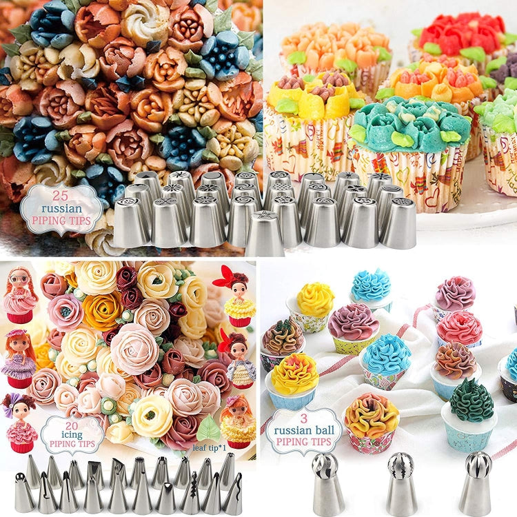 Set di bocche decorative 88 in 1 Set di gioielli per la cottura di torte, 88 PCS/Set