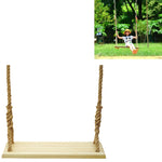 Altalena in legno massello con corda di canapa 61x19x5 cm