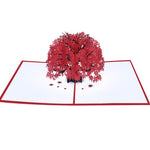 Biglietto d'auguri tridimensionale per albero di acero Biglietto d'auguri di compleanno Biglietto 3D con foglia d'acero rossa, Maple Tree Greeting Card
