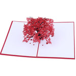 Biglietto d'auguri tridimensionale per albero di acero Biglietto d'auguri di compleanno Biglietto 3D con foglia d'acero rossa, Maple Tree Greeting Card