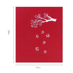 Biglietto d'auguri tridimensionale per albero di acero Biglietto d'auguri di compleanno Biglietto 3D con foglia d'acero rossa, Maple Tree Greeting Card