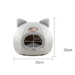Nido per animali rotondo caldo e vellutato invernale semichiuso, M 33x33x33cm, L 36x36x36cm, XL 40x40x40cm