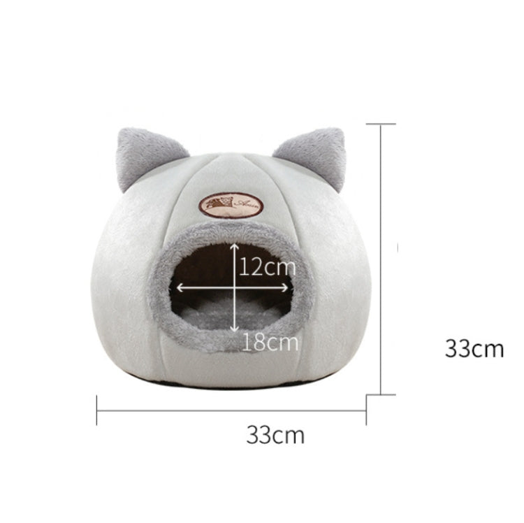 Nido per animali rotondo caldo e vellutato invernale semichiuso, M 33x33x33cm, L 36x36x36cm, XL 40x40x40cm