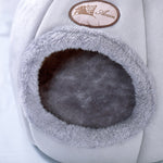 Nido per animali rotondo caldo e vellutato invernale semichiuso, M 33x33x33cm, L 36x36x36cm, XL 40x40x40cm