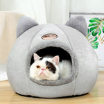 Nido per animali rotondo caldo e vellutato invernale semichiuso, M 33x33x33cm, L 36x36x36cm, XL 40x40x40cm