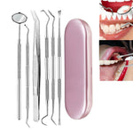 Set di strumenti per dentista per strumenti per tartaro per cure odontoiatriche in acciaio inossidabile, 3 in 1 Silver Box, 5 in 1 Silver Box, 6 in 1 Silver Box, 6 in 1 Pink Box, 6 in 1 Black Box, 5 in 1 Steel Side Leather Case