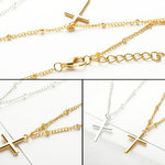 Collana di gioielli trasversali galvanici luminosi di moda da donna, Gold, Silver
