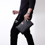 Portamonete intelligente antifurto e antismarrimento in pelle da uomo con pochette casual in pelle, Large, Small
