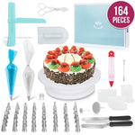 Set di giradischi per torta 164 in 1, strumenti per decorare la bocca in acciaio inossidabile, 164 PCS/Set