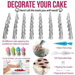 Set di giradischi per torta 164 in 1, strumenti per decorare la bocca in acciaio inossidabile, 164 PCS/Set