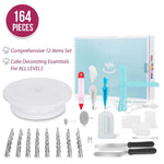 Set di giradischi per torta 164 in 1, strumenti per decorare la bocca in acciaio inossidabile, 164 PCS/Set