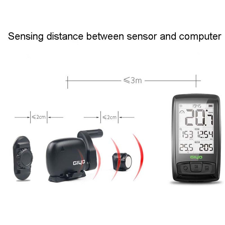 Contachilometri tachimetro per bici da strada wireless Bluetooth GIYO M4 per computer da bicicletta, GIYO M4