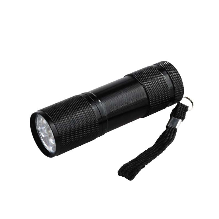 9 LED 395NM Mini torcia UV lampada di sicurezza per rilevamento agenti fluorescenti