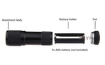 9 LED 395NM Mini torcia UV lampada di sicurezza per rilevamento agenti fluorescenti