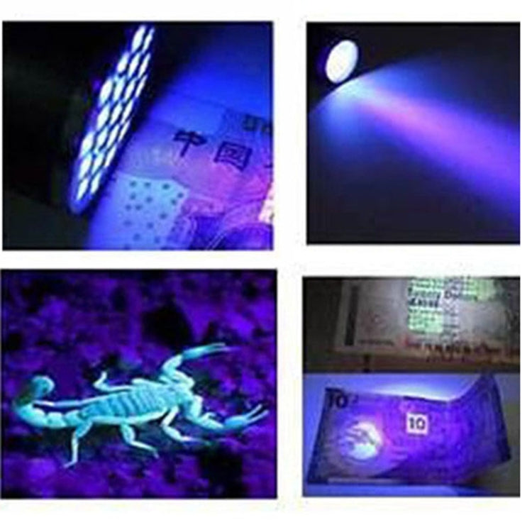 9 LED 395NM Mini torcia UV lampada di sicurezza per rilevamento agenti fluorescenti