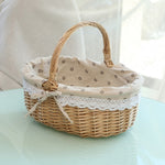 Cestino da picnic intrecciato a mano Cestino portaoggetti in rattan di tela di sacco, Small, Large