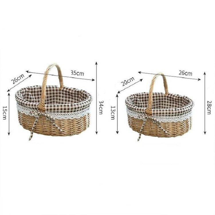 Cestino da picnic intrecciato a mano Cestino portaoggetti in rattan di tela di sacco, Small, Large