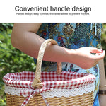 Cestino da picnic intrecciato a mano Cestino portaoggetti in rattan di tela di sacco, Small, Large