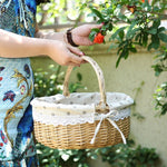 Cestino da picnic intrecciato a mano Cestino portaoggetti in rattan di tela di sacco, Small, Large