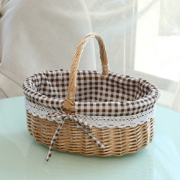 Cestino da picnic intrecciato a mano Cestino portaoggetti in rattan di tela di sacco, Small, Large