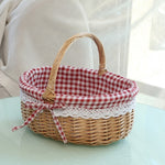 Cestino da picnic intrecciato a mano Cestino portaoggetti in rattan di tela di sacco, Small, Large
