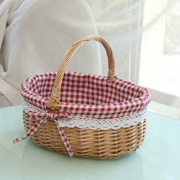 Cestino da picnic intrecciato a mano Cestino portaoggetti in rattan di tela di sacco, Small, Large