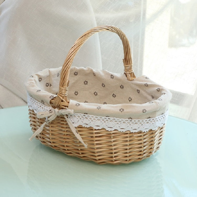 Cestino da picnic intrecciato a mano Cestino portaoggetti in rattan di tela di sacco, Small, Large