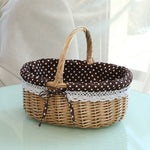 Cestino da picnic intrecciato a mano Cestino portaoggetti in rattan di tela di sacco, Small, Large