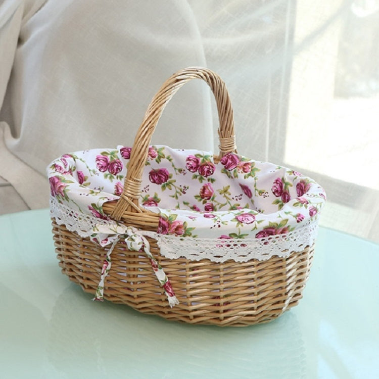 Cestino da picnic intrecciato a mano Cestino portaoggetti in rattan di tela di sacco, Small, Large
