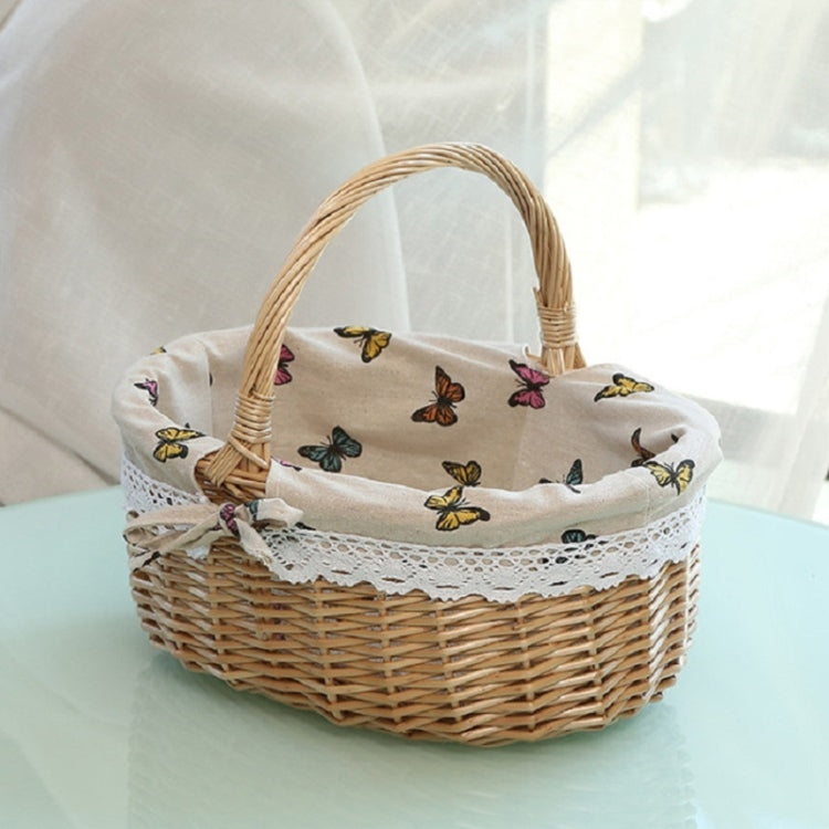 Cestino da picnic intrecciato a mano Cestino portaoggetti in rattan di tela di sacco, Small, Large