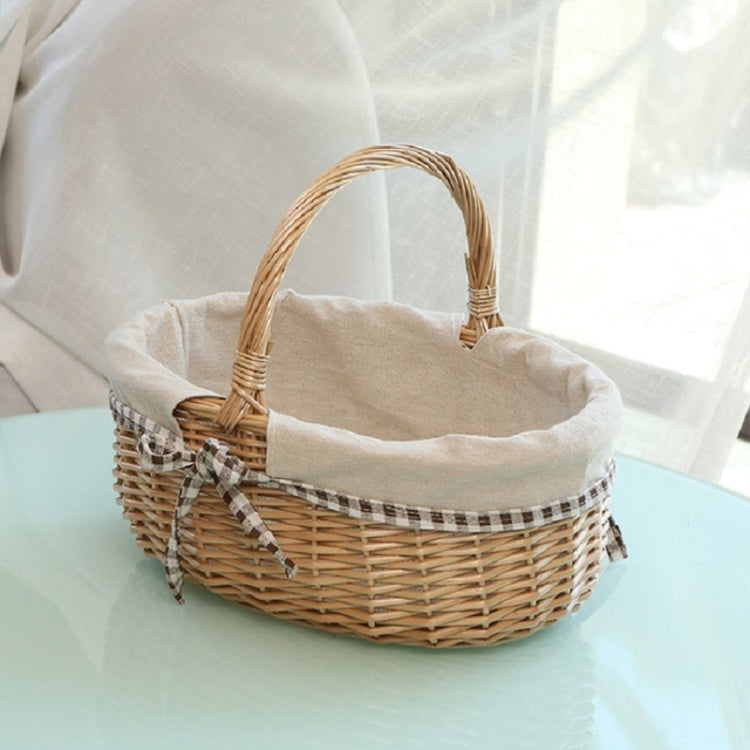 Cestino da picnic intrecciato a mano Cestino portaoggetti in rattan di tela di sacco, Small, Large