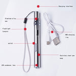 Torcia ricaricabile USB con design a penna Potente mini lampada a LED