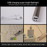 Torcia ricaricabile USB con design a penna Potente mini lampada a LED
