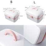 Custodia portatile per medicinali portatile per uso domestico, scatola di plastica cosmetica per gioielli multifunzionale antipolvere, S 24x16.5x14cm, L 27.5x19x18cm