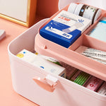Custodia portatile per medicinali portatile per uso domestico, scatola di plastica cosmetica per gioielli multifunzionale antipolvere, S 24x16.5x14cm, L 27.5x19x18cm