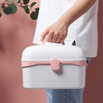 Custodia portatile per medicinali portatile per uso domestico, scatola di plastica cosmetica per gioielli multifunzionale antipolvere, S 24x16.5x14cm, L 27.5x19x18cm
