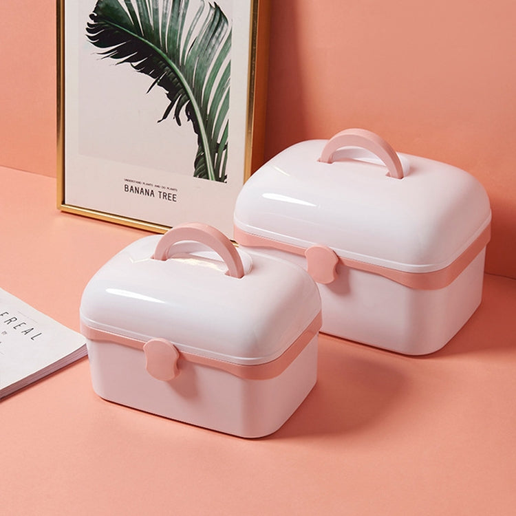 Custodia portatile per medicinali portatile per uso domestico, scatola di plastica cosmetica per gioielli multifunzionale antipolvere, S 24x16.5x14cm, L 27.5x19x18cm
