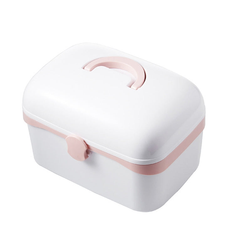 Custodia portatile per medicinali portatile per uso domestico, scatola di plastica cosmetica per gioielli multifunzionale antipolvere, S 24x16.5x14cm, L 27.5x19x18cm