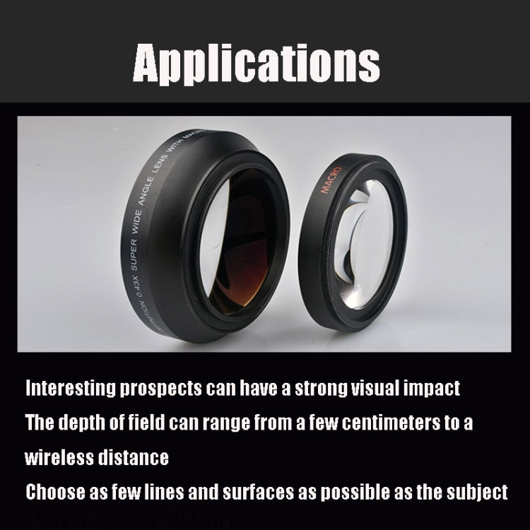 Obiettivo fisheye super grandangolare 0,43X da 67 mm con obiettivo macro per Canon, 67mm 0.43X