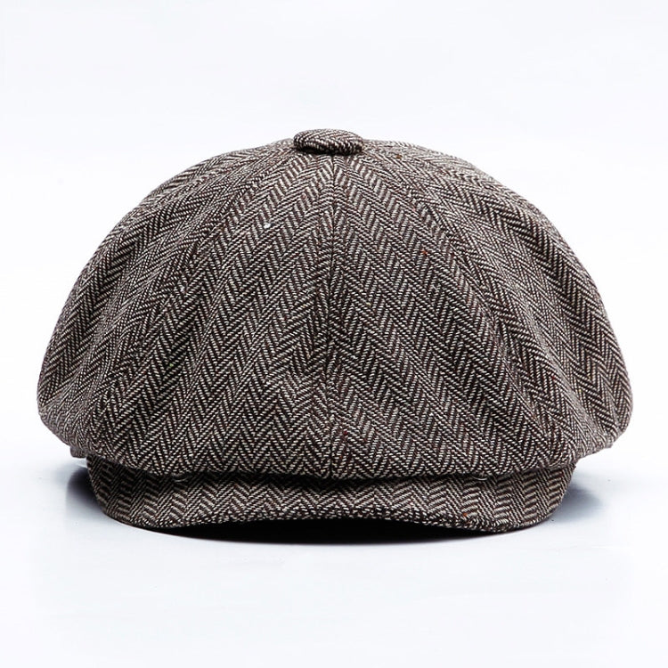 Berretto ottagonale a righe autunno inverno 58-60 cm