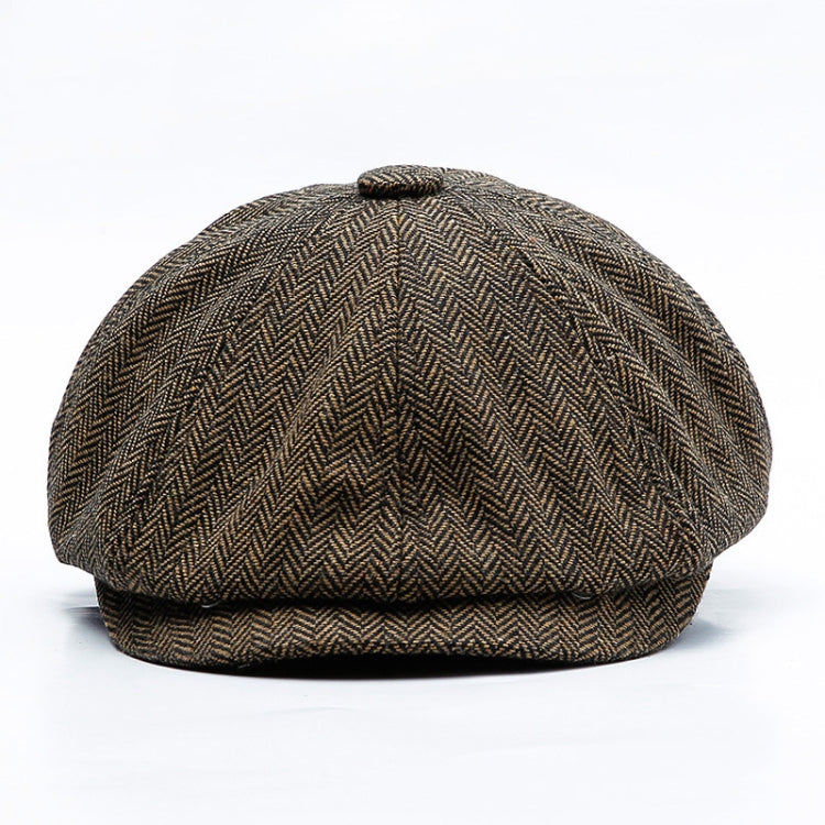 Berretto ottagonale a righe autunno inverno 58-60 cm