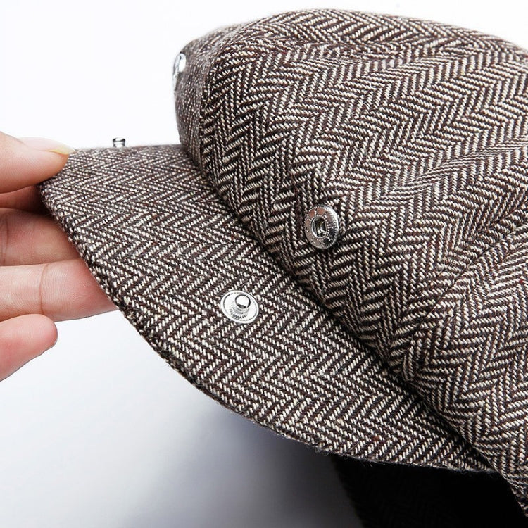 Berretto ottagonale a righe autunno inverno 58-60 cm