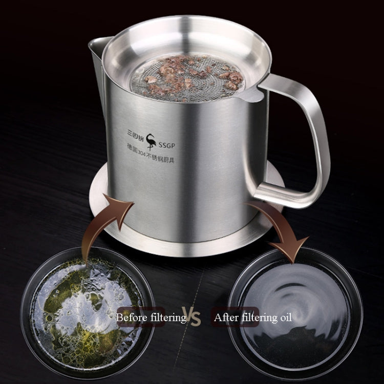 SSGP 304 Filtro in acciaio inossidabile Pentola per olio Filtro Residuo di olio Pentola per zuppa Scarico Pentola per olio Filtro per uso domestico Residuo di olio Pentola di stoccaggio dell'olio