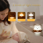 Lampada da parete per protezione degli occhi da comodino con luce notturna telecomandata Bear con 3 modalità di luce, CN Plug, Rechargeable